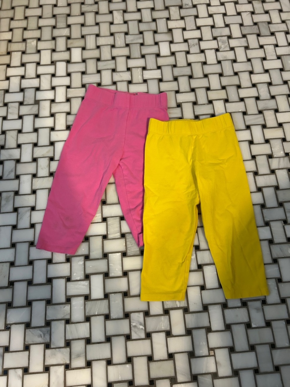 Mini Boden Girls Bright Pink & Yellow Stretch Capris - Bundle